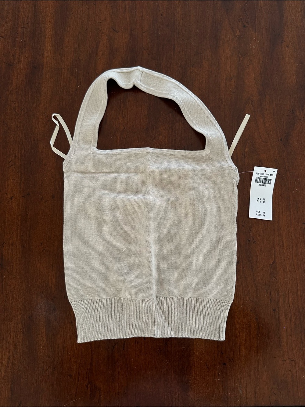 Abercrombie & Fitch Cream Halter Knit Crop Tank